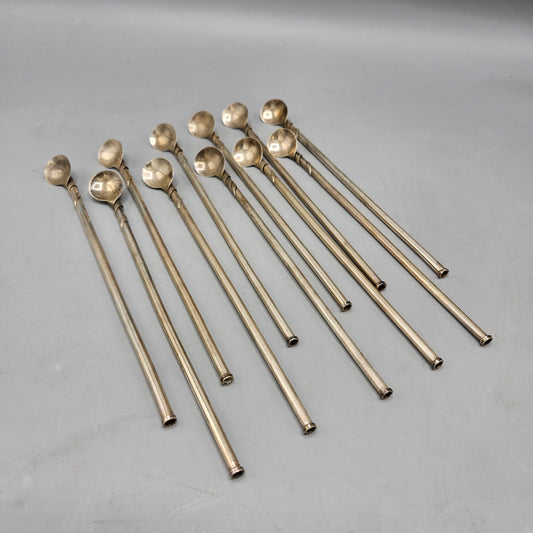 Set of 11 Set of 8 Taxco Mexico Sterling Silver Stirrer/Straws