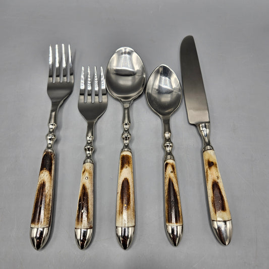 Brand New Flatware Set with Faux Bone Handles ~ 8 Sets Available