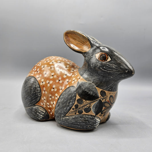 Vintage Mexican Pottery Rabbit Figurine