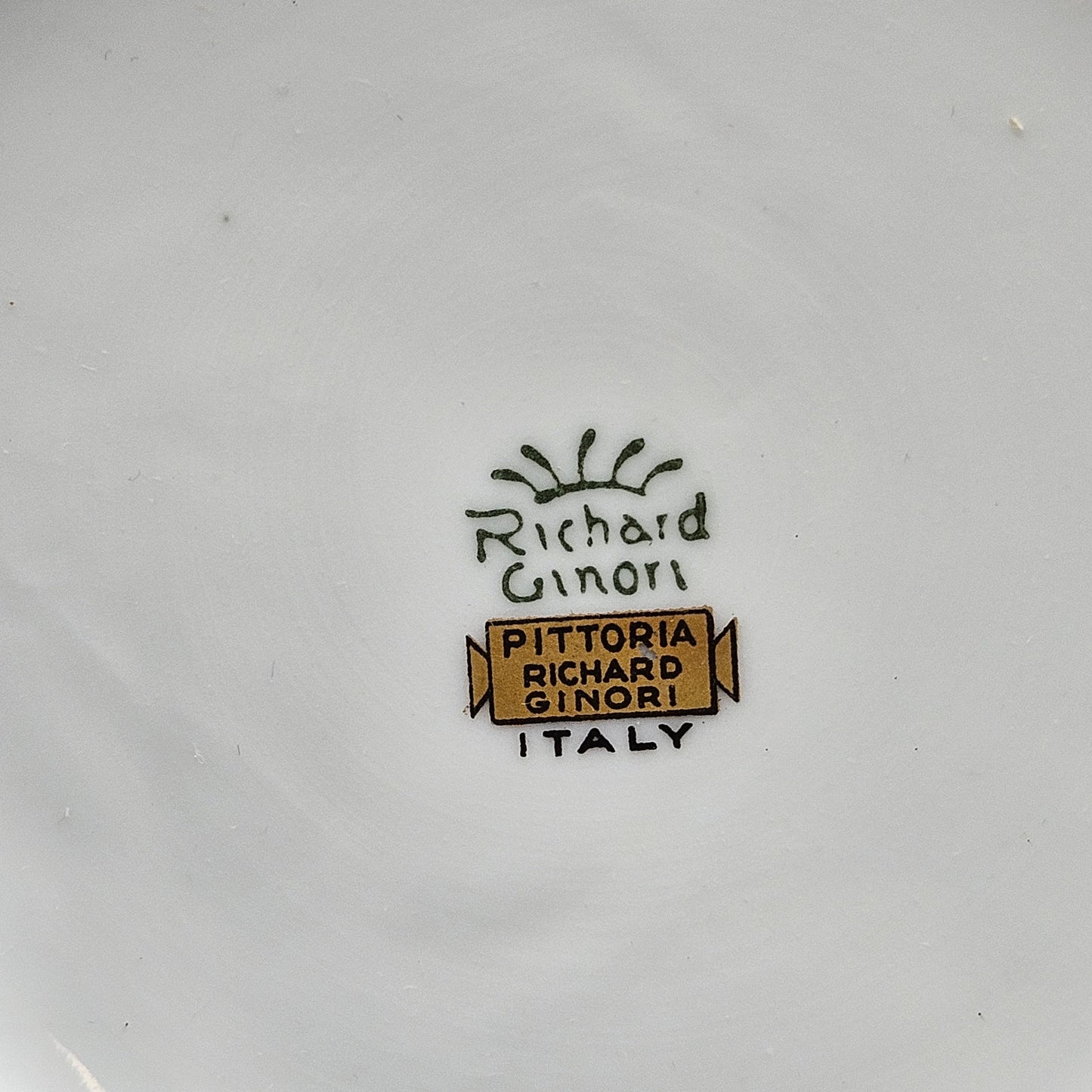 Vintage Richard Ginori Italian Porcelain Pompei Gold Sugar / Mustard Jar with Rose Finial