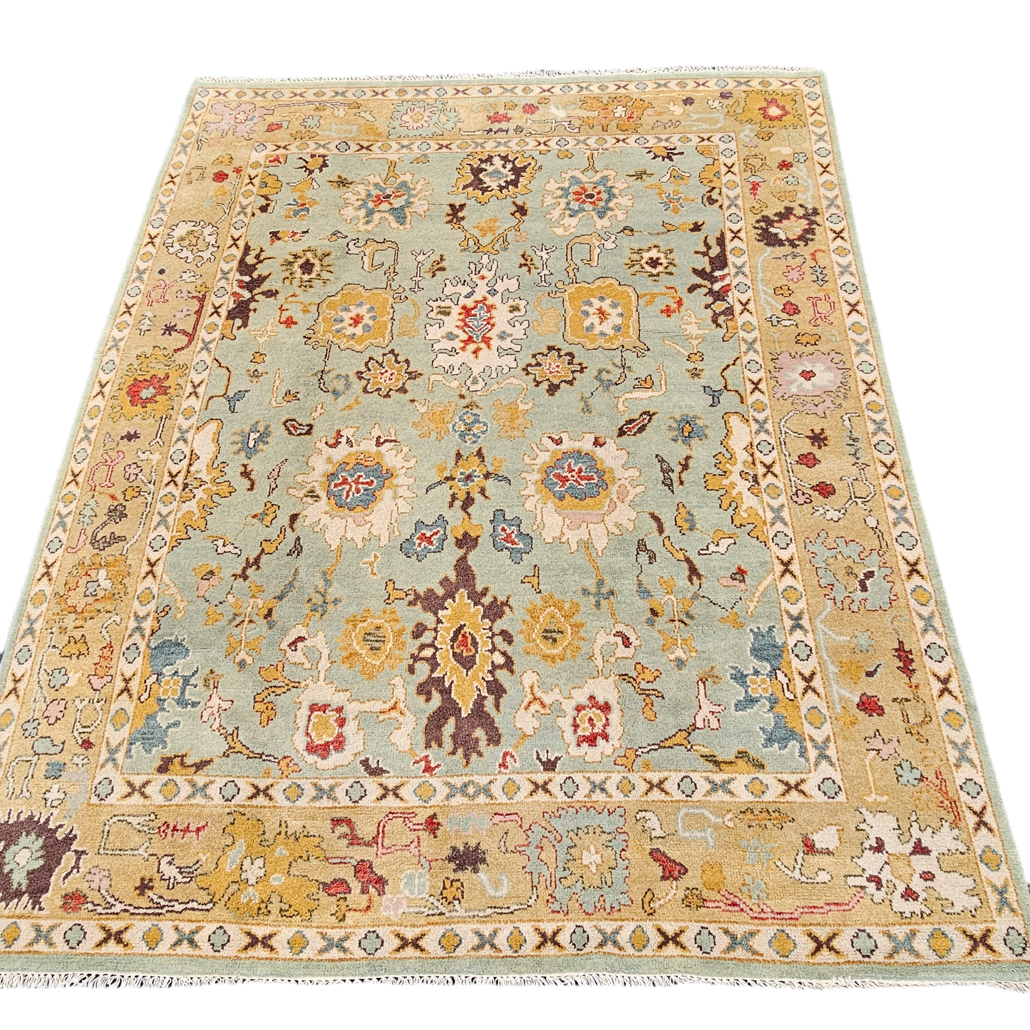 Brand New 100% Wool Turkish Hand Knotted Multi Colored Rug ~ 8' 3" x 10' 3"