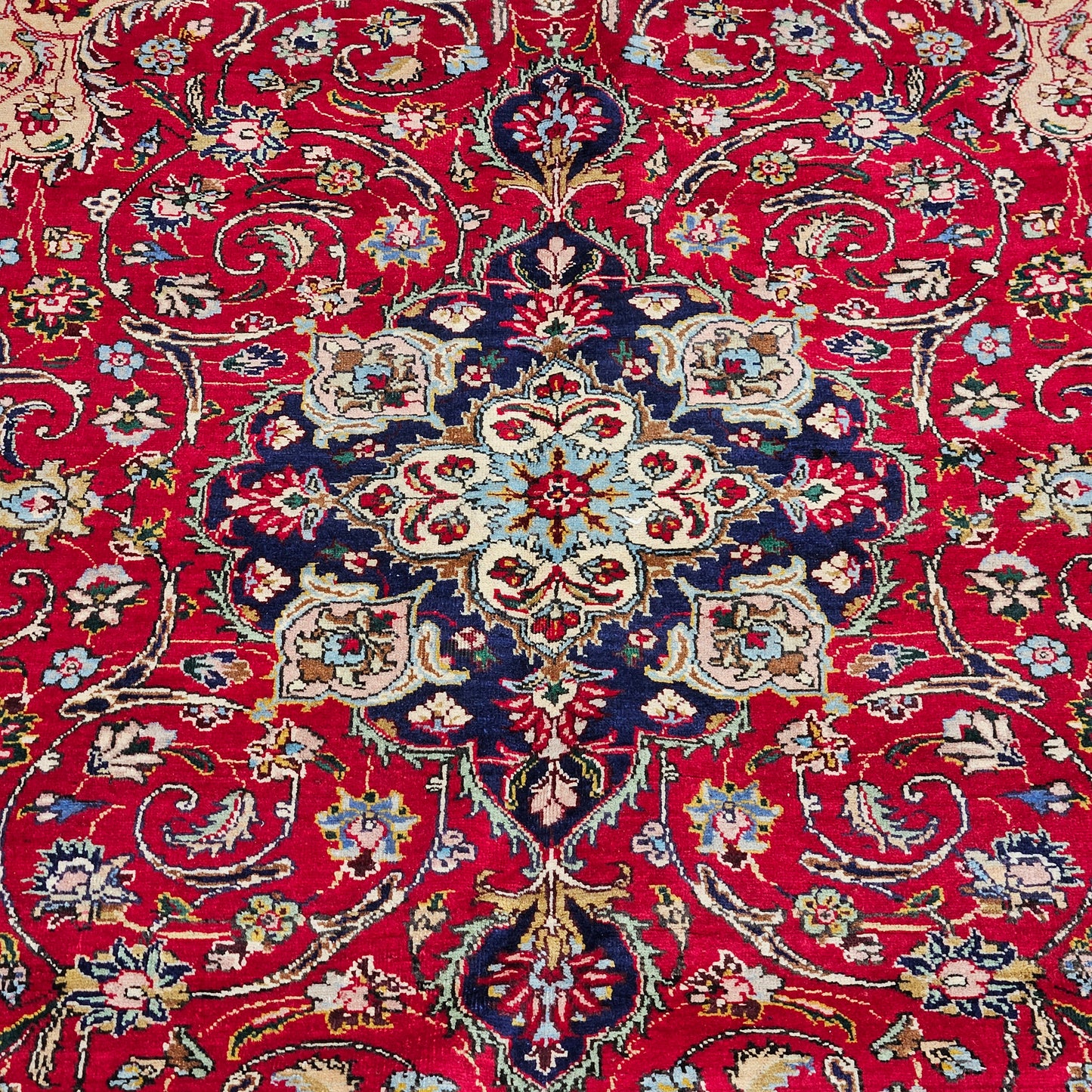 Antique 100% Wool Hand Knotted Red Rug ~ 6' 7" x 10' 1"