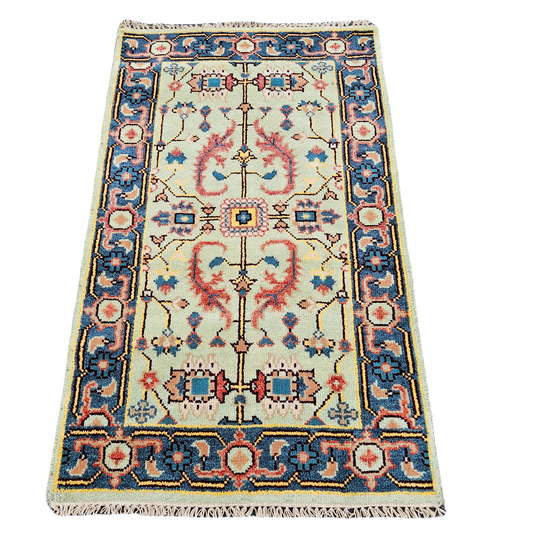 Brand New 100% Wool Turkish Hand Knotted Multi Colored Rug ~ 3' 1" x 5'