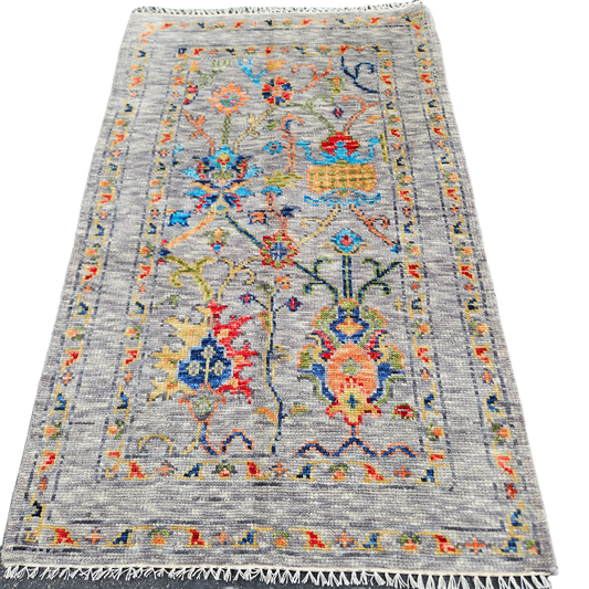 Brand New 100% Wool Turkish Hand Knotted Multi Colored Rug ~ 4' x 6' 5"