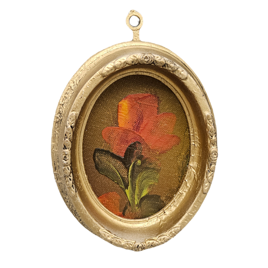 Small Oval Painting of a Flower
