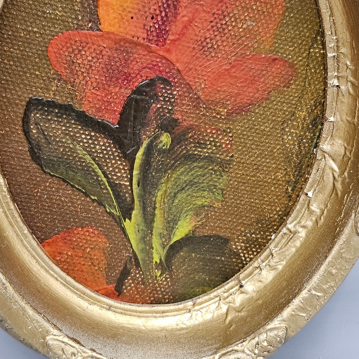 Small Oval Painting of a Flower