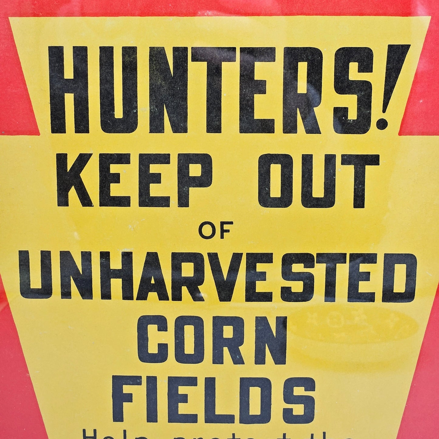Vintage Framed Pennsylvania Game Commission Sign Hunters! Keep Out