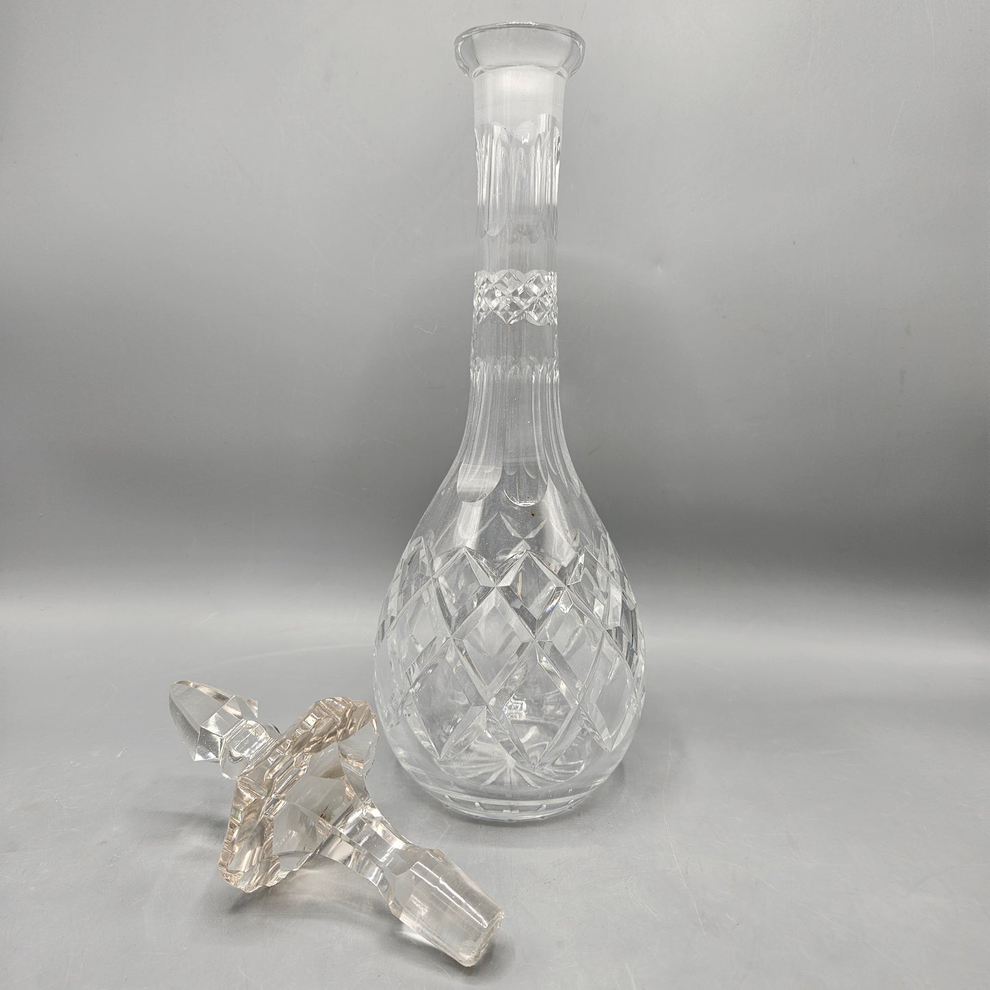 Vintage Crystal Glass Decanter with Stopper