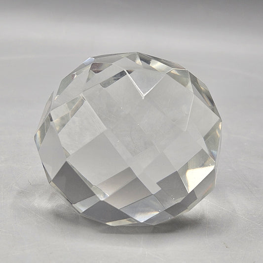Vintage Multi-Faceted Crystal Glass Ball Paperweight