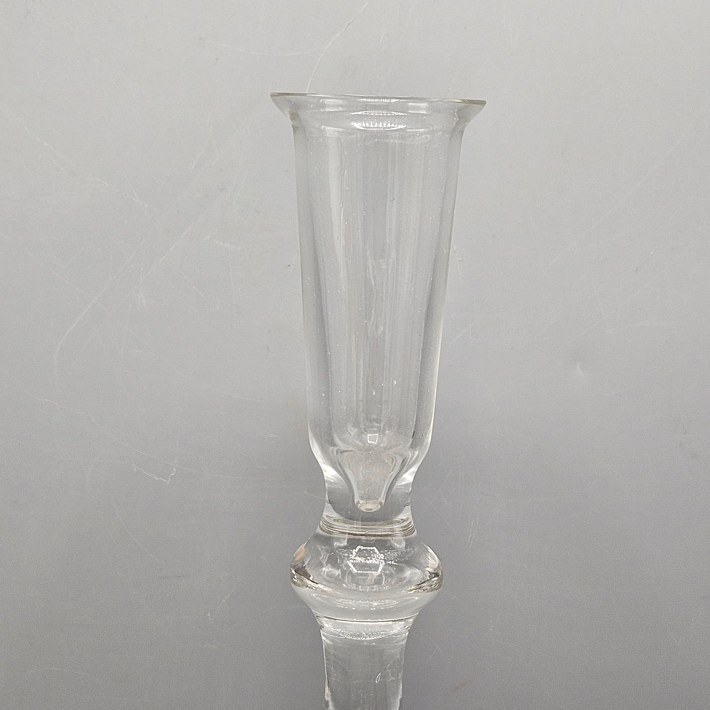 Vintage Single Crystal Glass Tall Candlestick