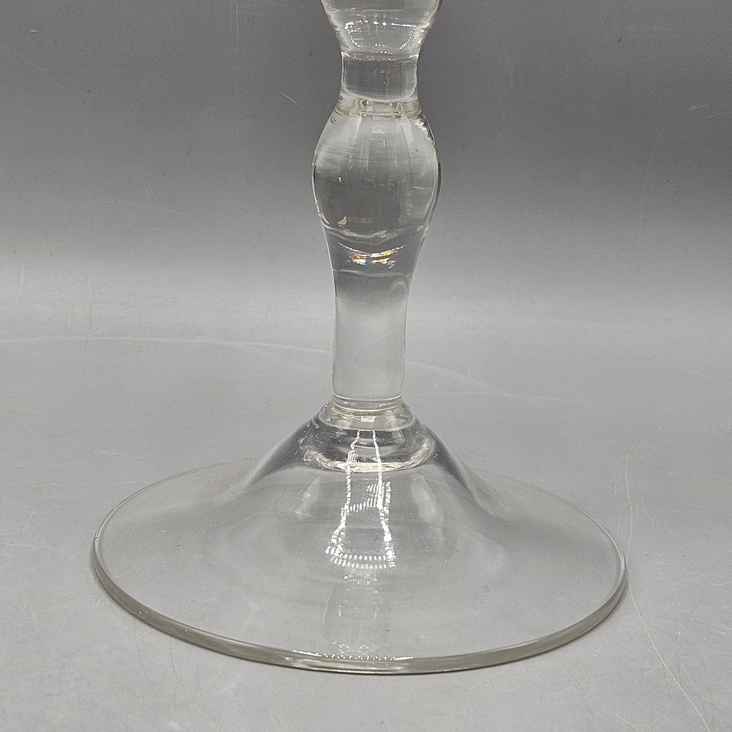 Vintage Single Crystal Glass Tall Candlestick