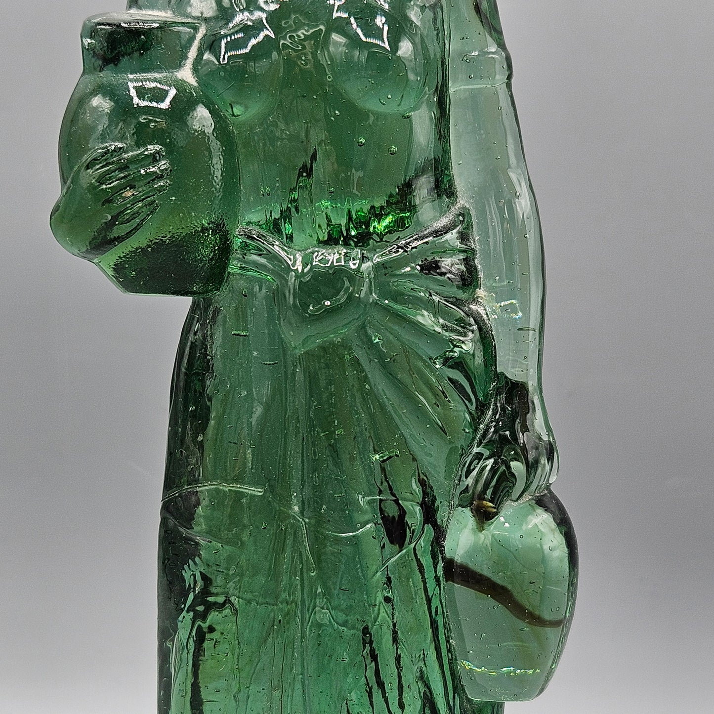 Vintage Blue Glass Lady Figurine