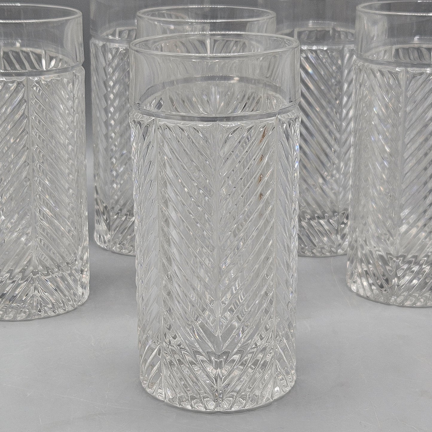 Set of 6 Ralph Lauren Herringbone Highball Glasses