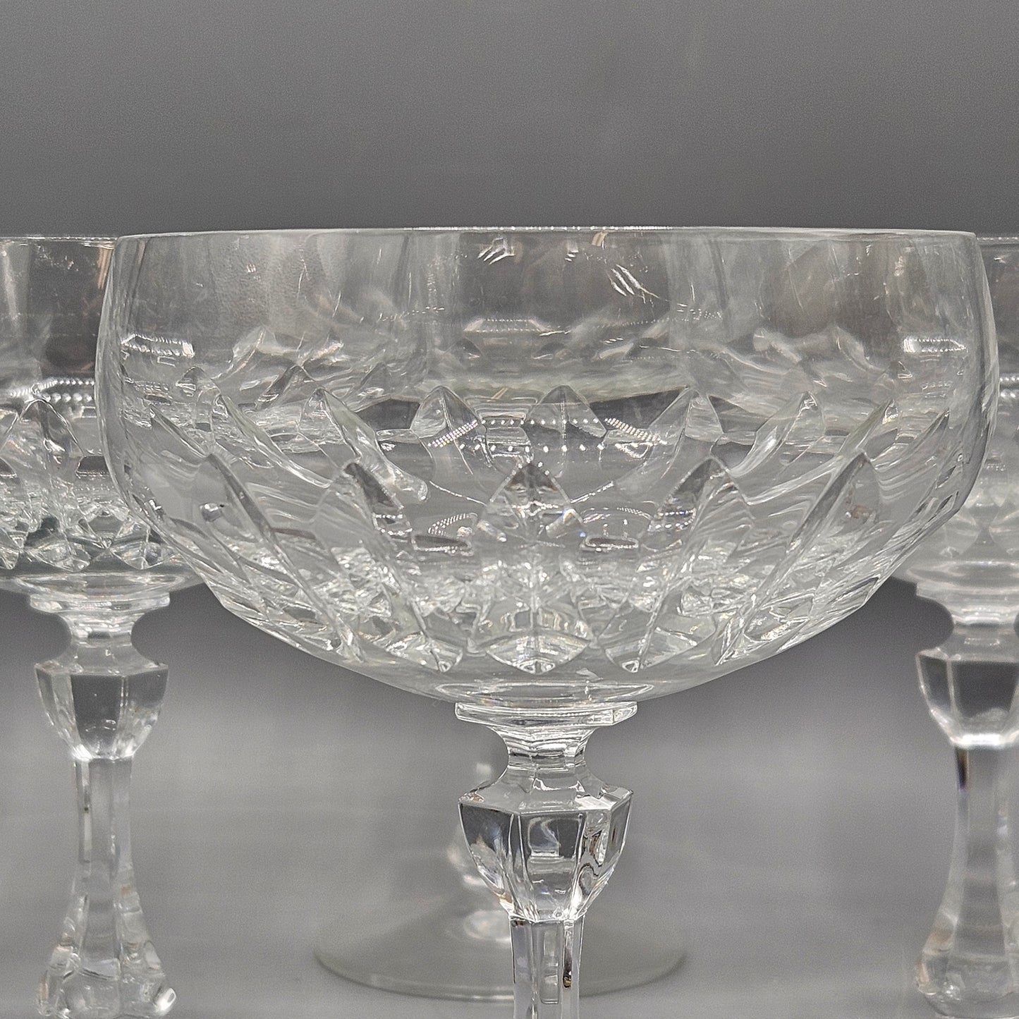 Set of 6 Crown Corning Crystal Champagne Glasses