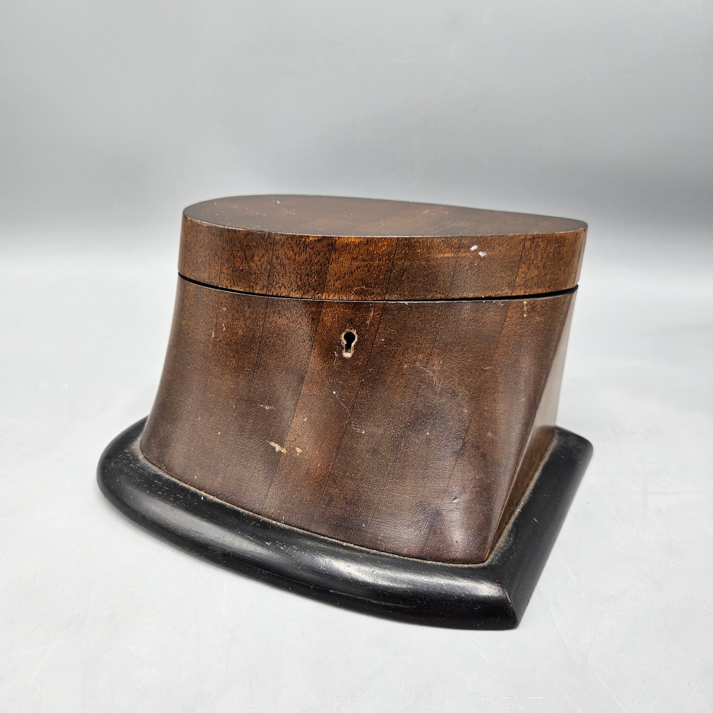 Unique Hinged Antique Wooden Tea Caddy / Dresser Box