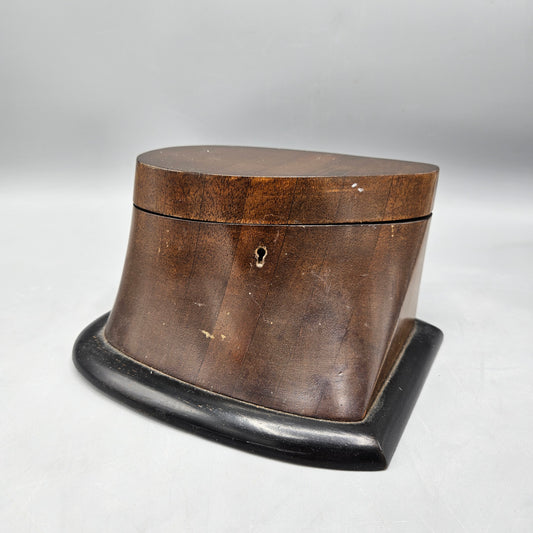 Unique Hinged Antique Wooden Tea Caddy / Dresser Box