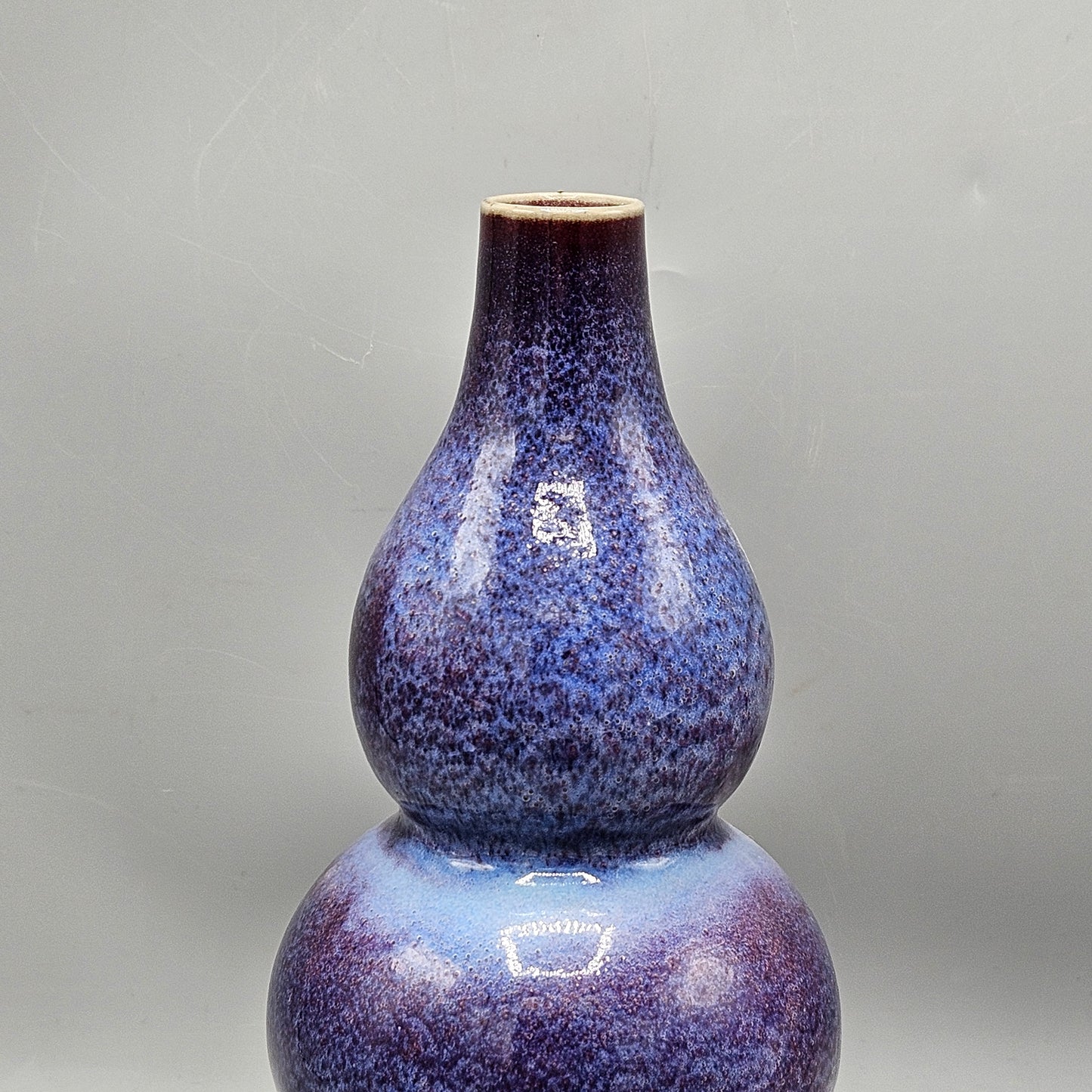 Vintage Triple Gourd Blue Art Pottery Vase