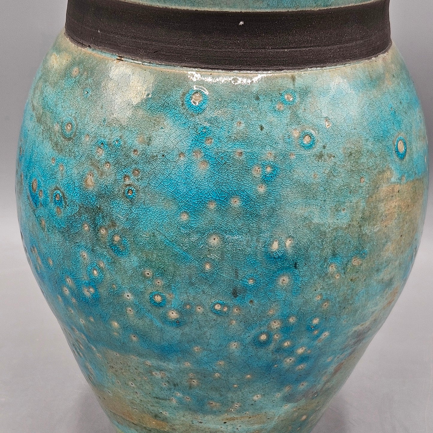 Vintage Signed Art Pottery Blue Turquoise Vase