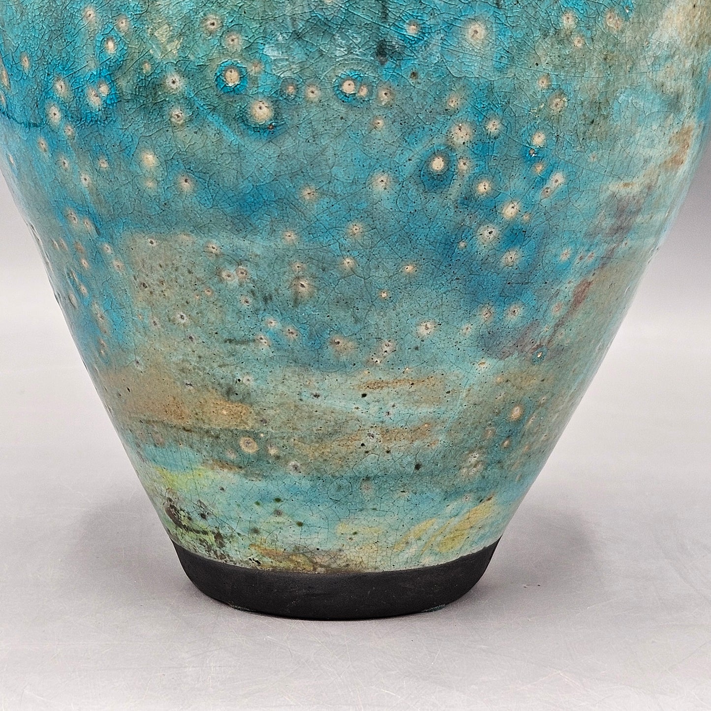 Vintage Signed Art Pottery Blue Turquoise Vase