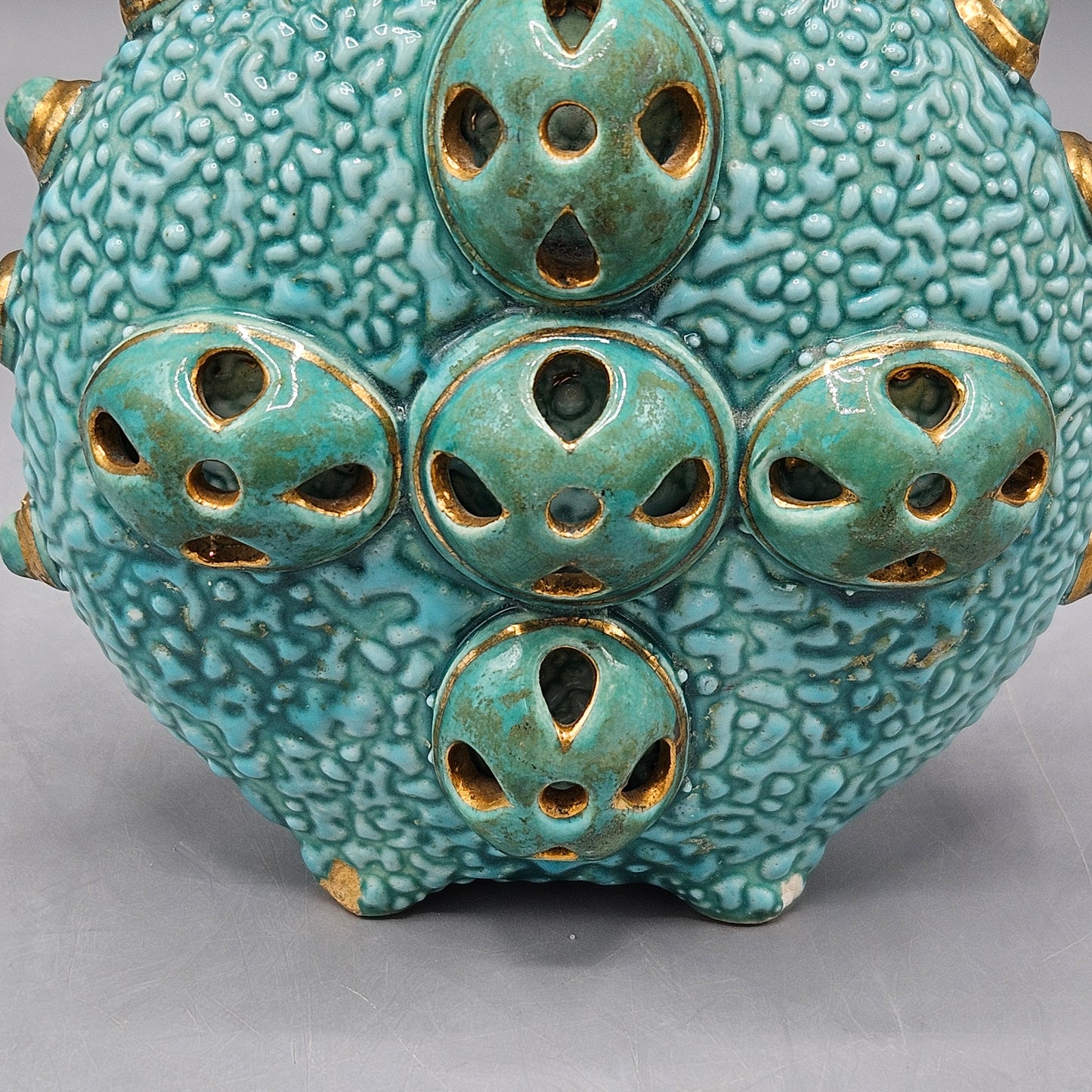 Unique Turquoise Flask Shaped Chinese Porcelain Decorative Accessory