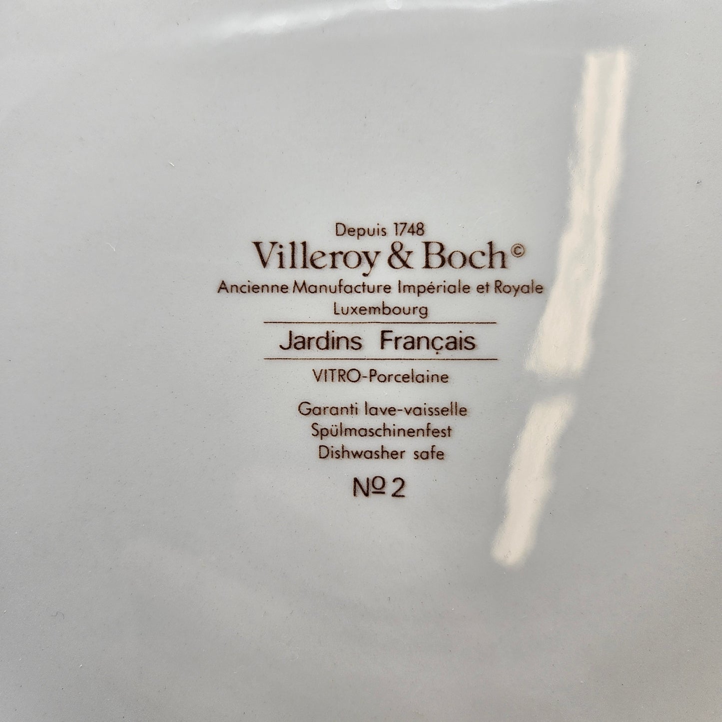 Set of 8 Villeroy and Boch Jardins Francais Service Plates #2, 3 & 4