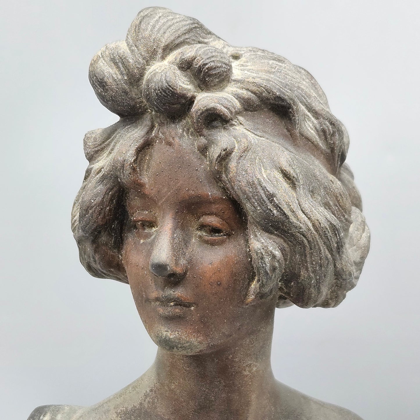 Vintage Signed Female Bronze Bust