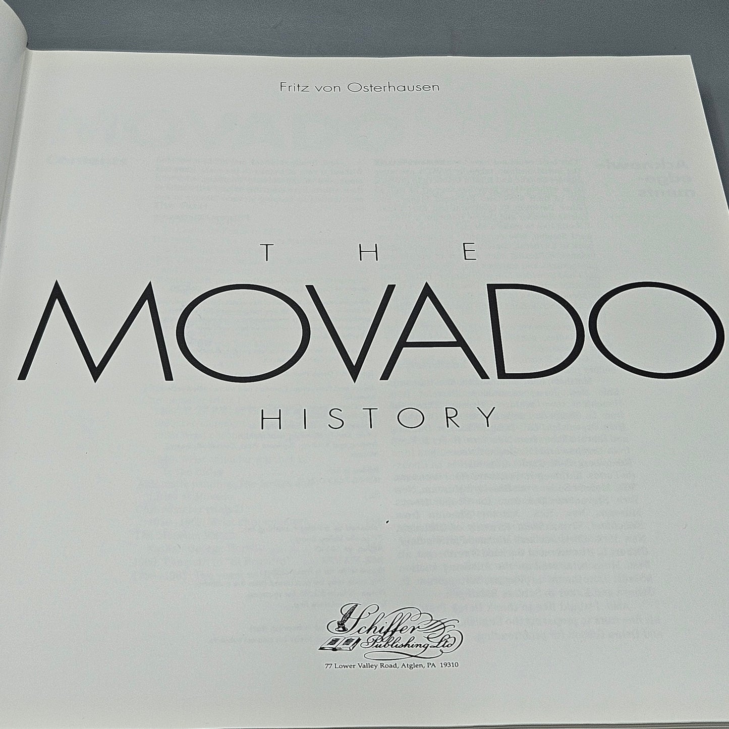 Book: The Movado History by Fritz von Osterhausen