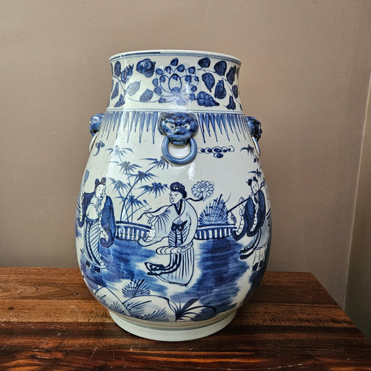 Large Blue & White Asian Porcelain Planter / Vase ~ Multiple Available
