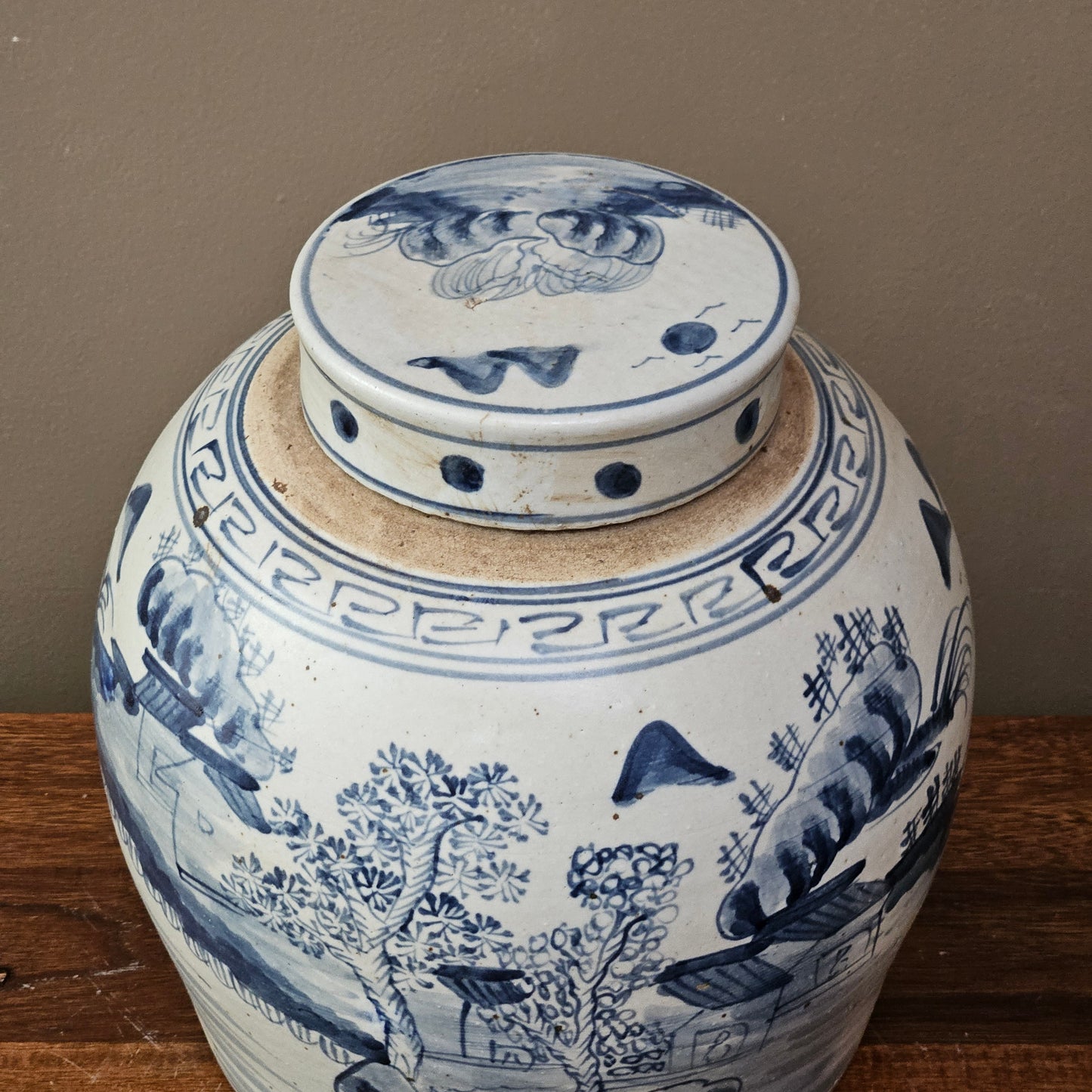 Asian Blue & White Porcelain Ginger Jar with Lid ~ Multiple Available