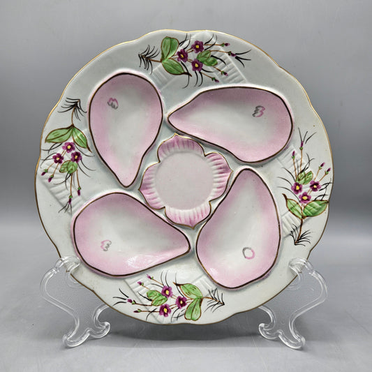 Vintage Pink Floral Nippon Oyster Plate