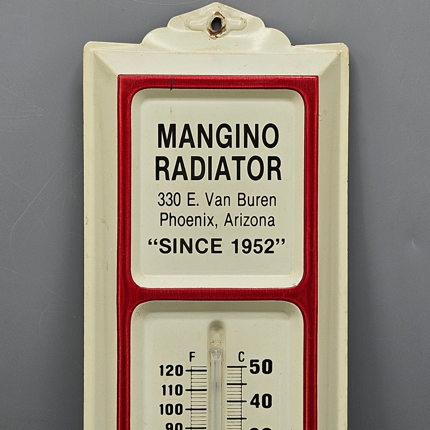 Vintage 1940s Mangino Radiator Phoenix, Arizona Working Thermometer