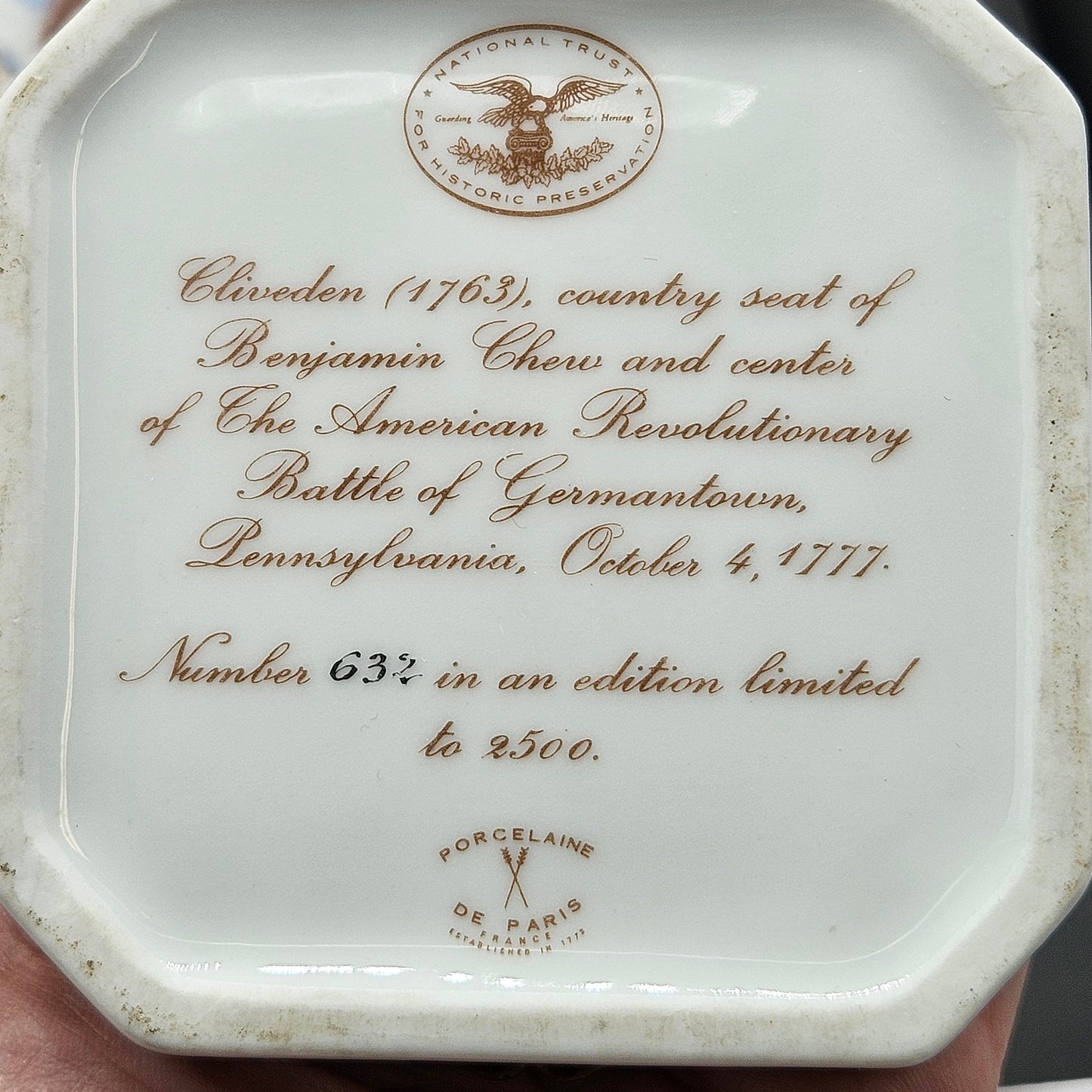 Set of National Trust Porcelain De Paris Collection 4 Trinket Boxes #632