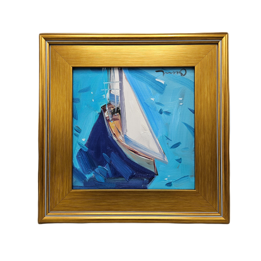 "The Little Yacht" Jose Trujillo Oil Painting on Canvas