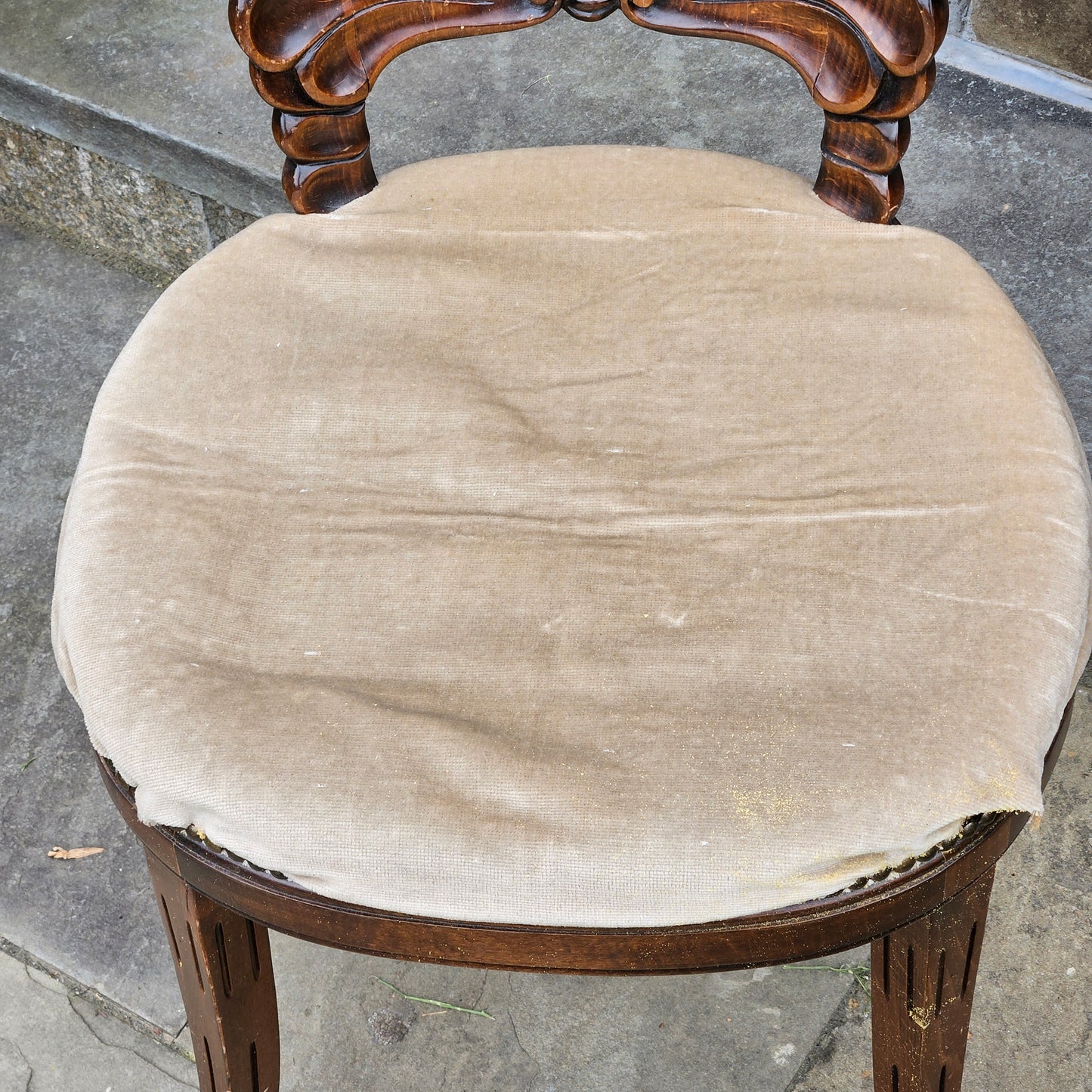 Vintage Scalloped Hardwood Chair