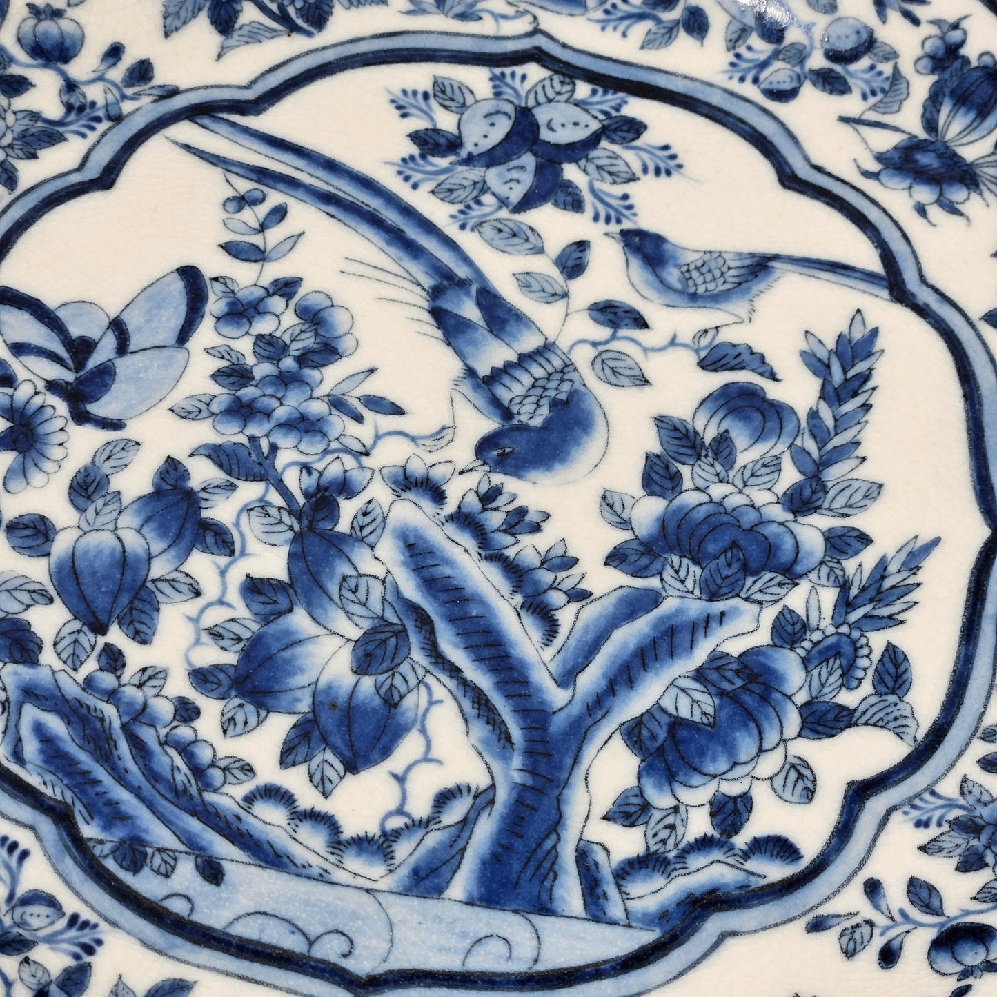 Decorative Blue & White Asian Round Hanging Plate ~ 12"