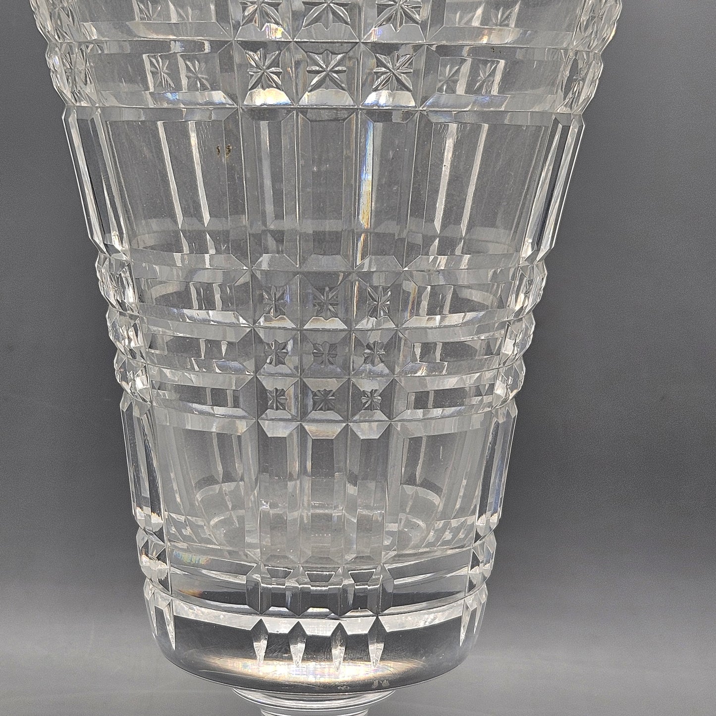 Vintage Waterford Master Cutter Crystal Celery Vase with Scalloped Top