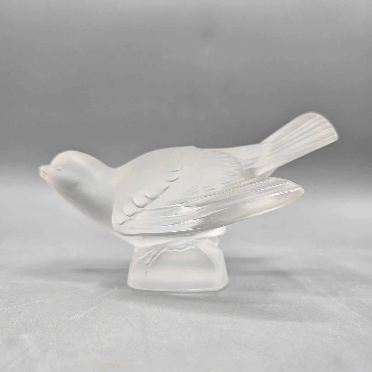 Vintage Lalique Frosted Crystal Sparrow