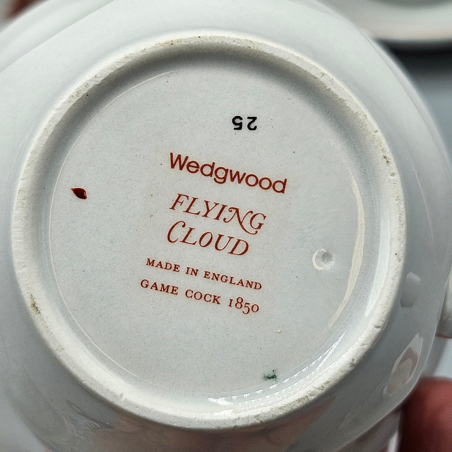 Set of 8 Wedgwood Flying Cloud Rust Tea Cups & Saucers
