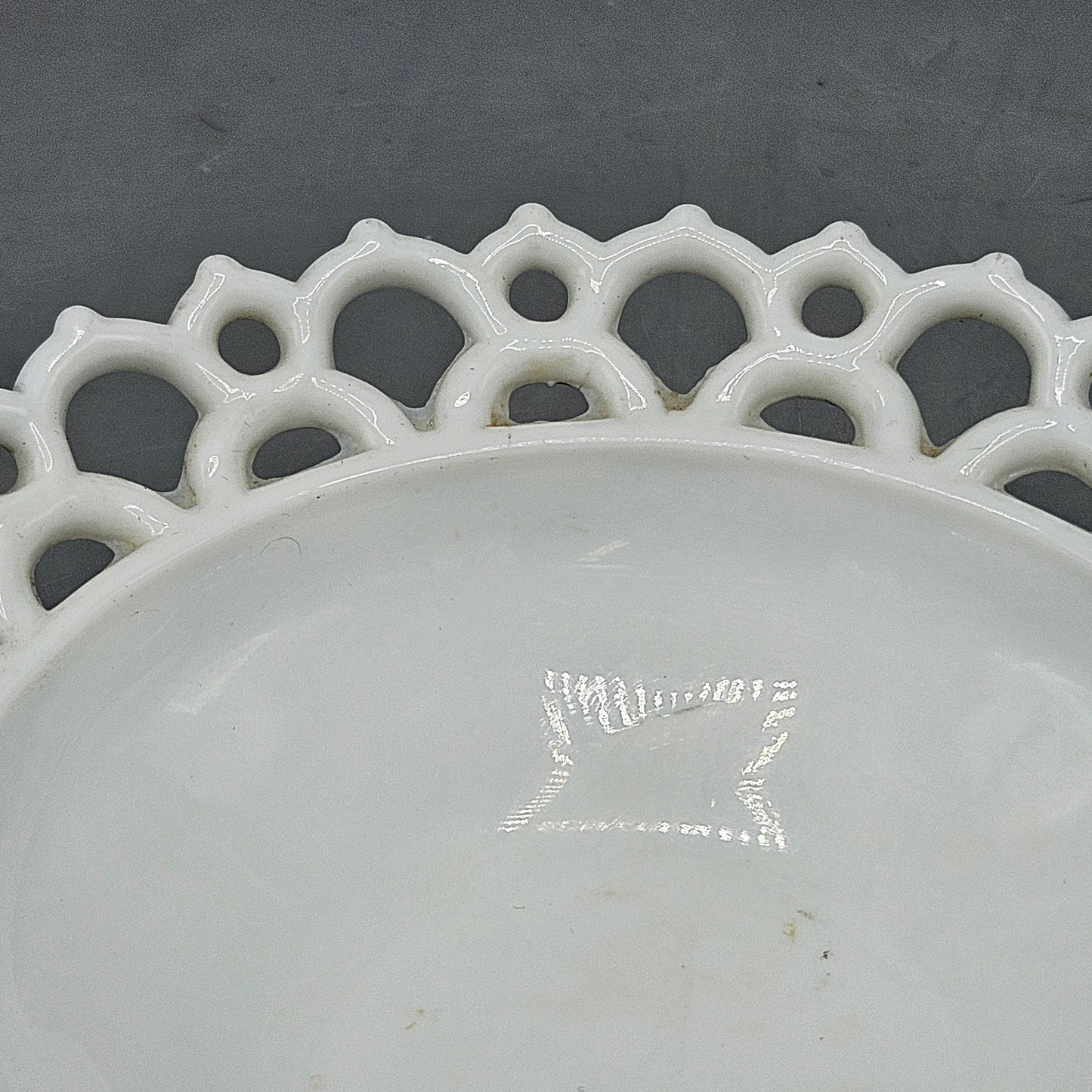 Vintage White Milk Glass Lace Bowl