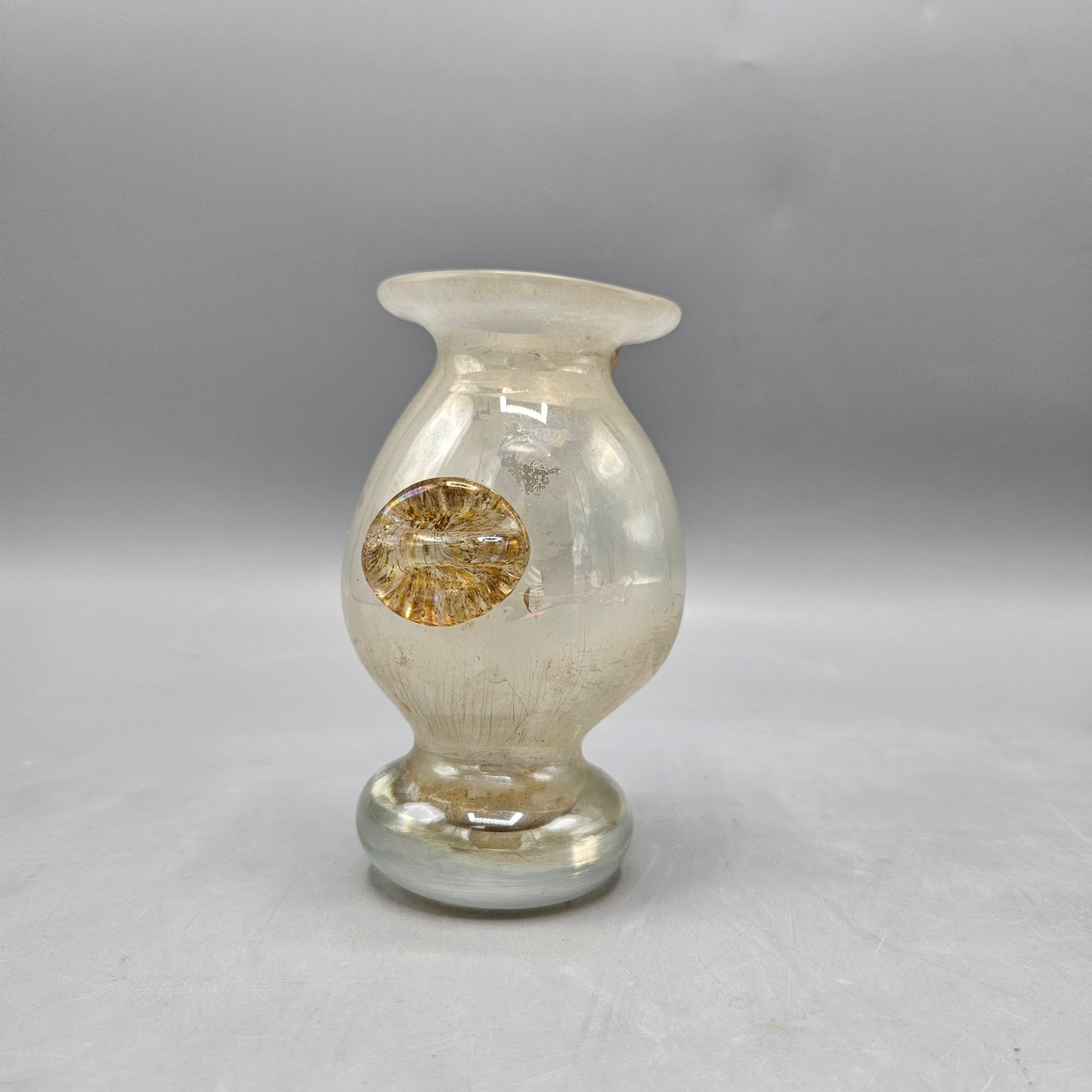 Small Vintage Murano Applied Art Glass Vase with Handle
