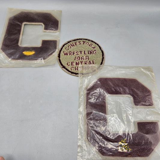 Set of 3 Vintage 1968 Conestoga, Pennsylvania High School Athletic Fabric Patches