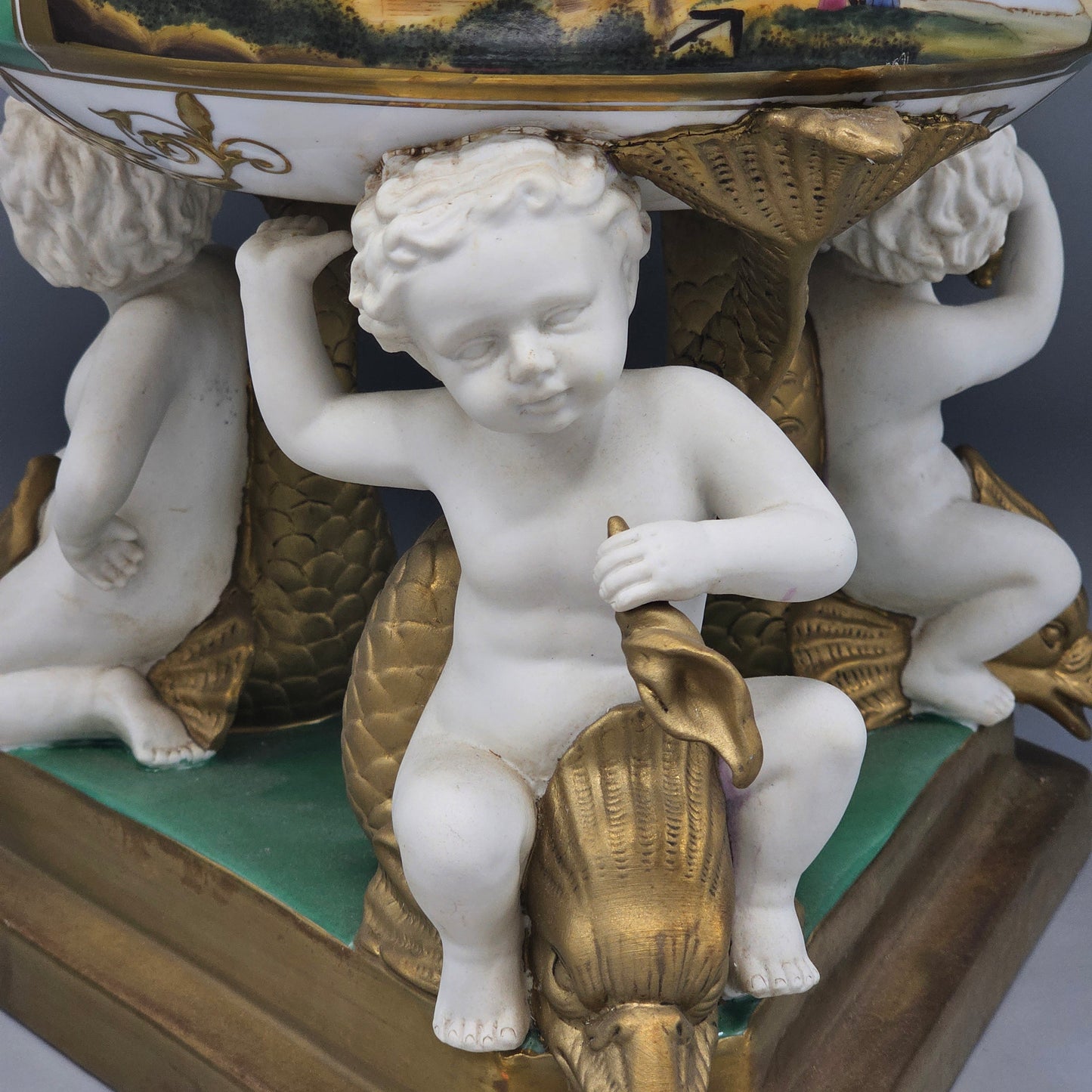 Stunning Sevres Style Porcelain Cherub Compote Centerpiece Vase with Lid ~ 3 Available