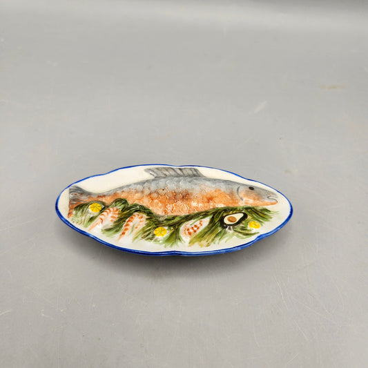 Vintage Limoges Fish on a Platter Trinket Box