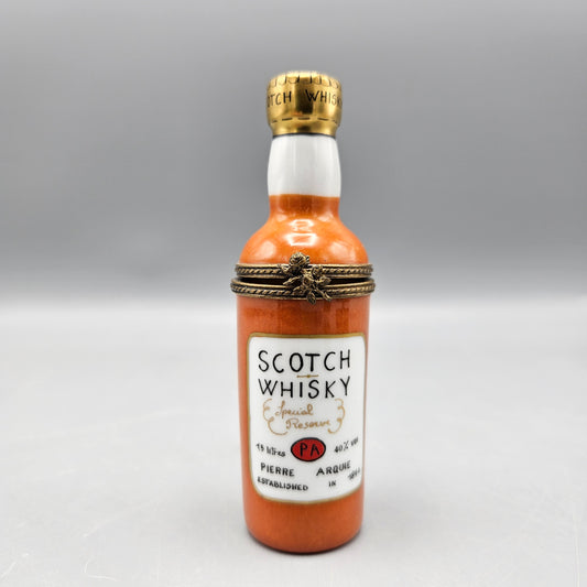 Vintage Limoges Scotch Whiskey Bottle Trinket Box