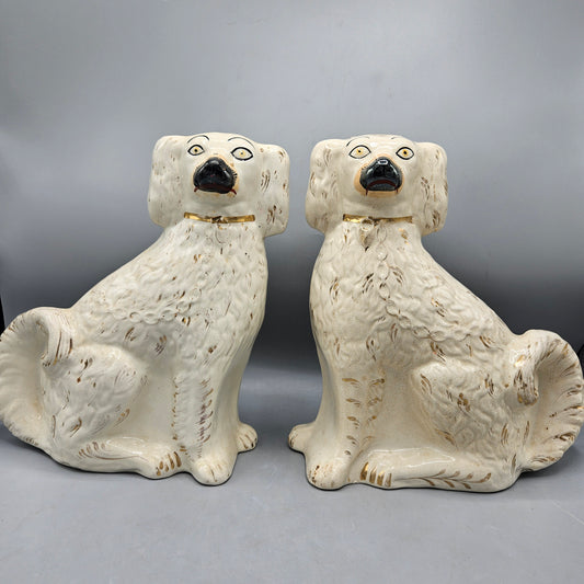 Pair of Antique Staffordshire Dog Figures ~ 13"
