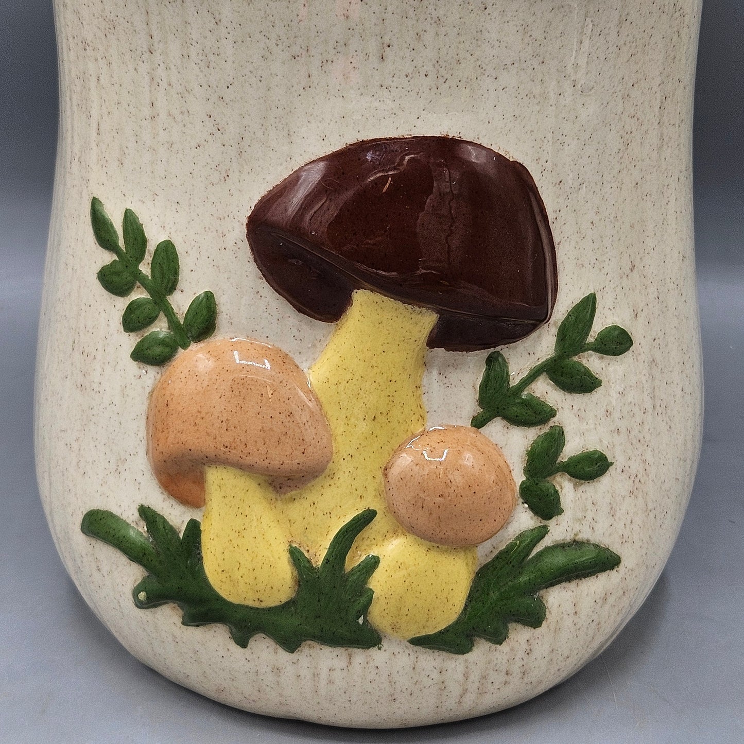 Vintage Ceramic Mushroom Canister with Lid