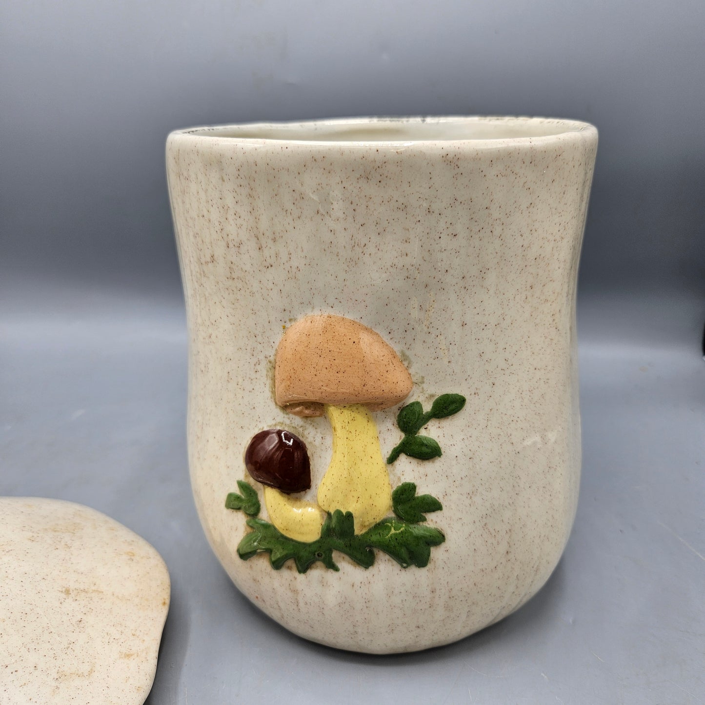 Vintage Ceramic Mushroom Canister with Lid
