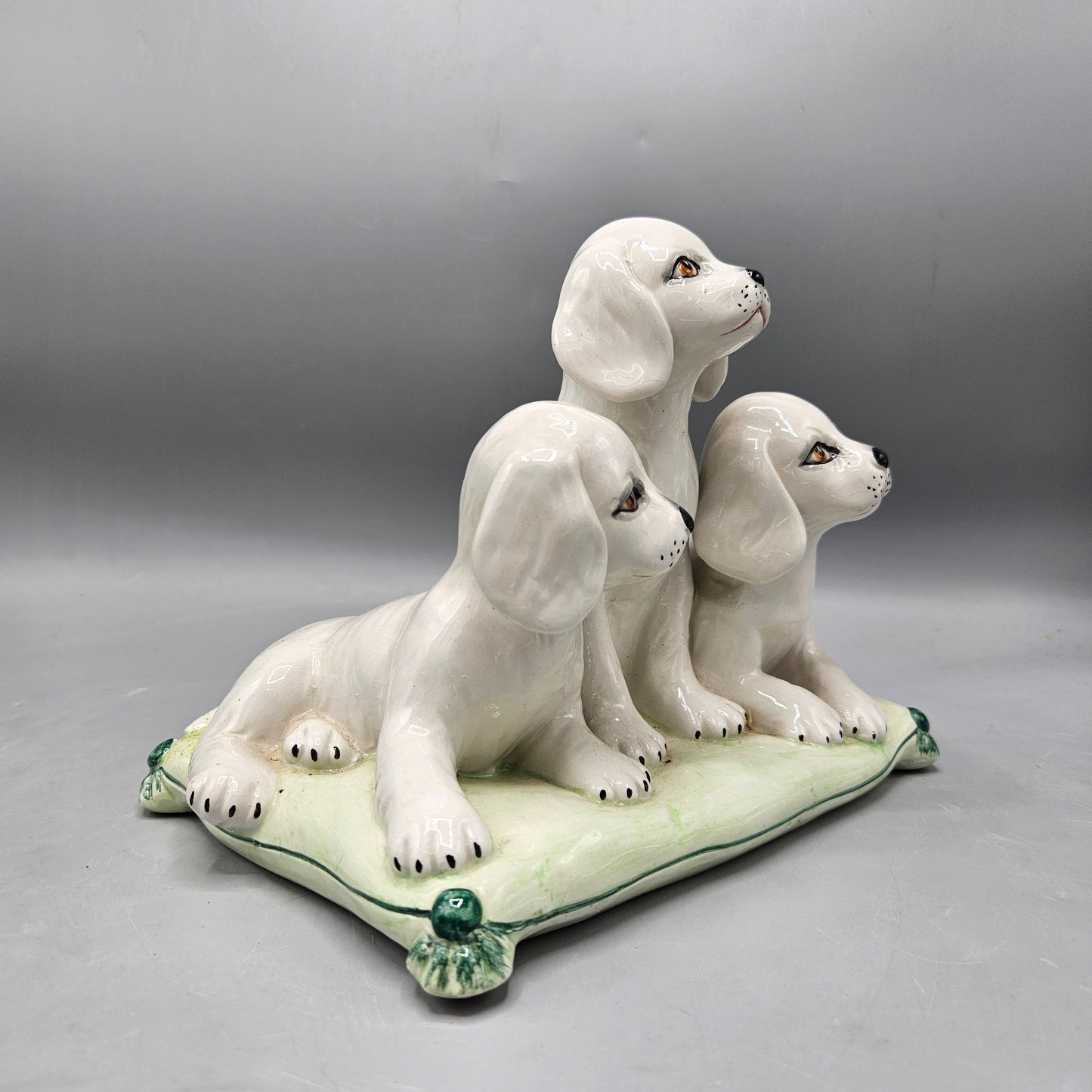 Adorable Vintage Midcentury Italian Puppy Dog Porcelain Sculpture