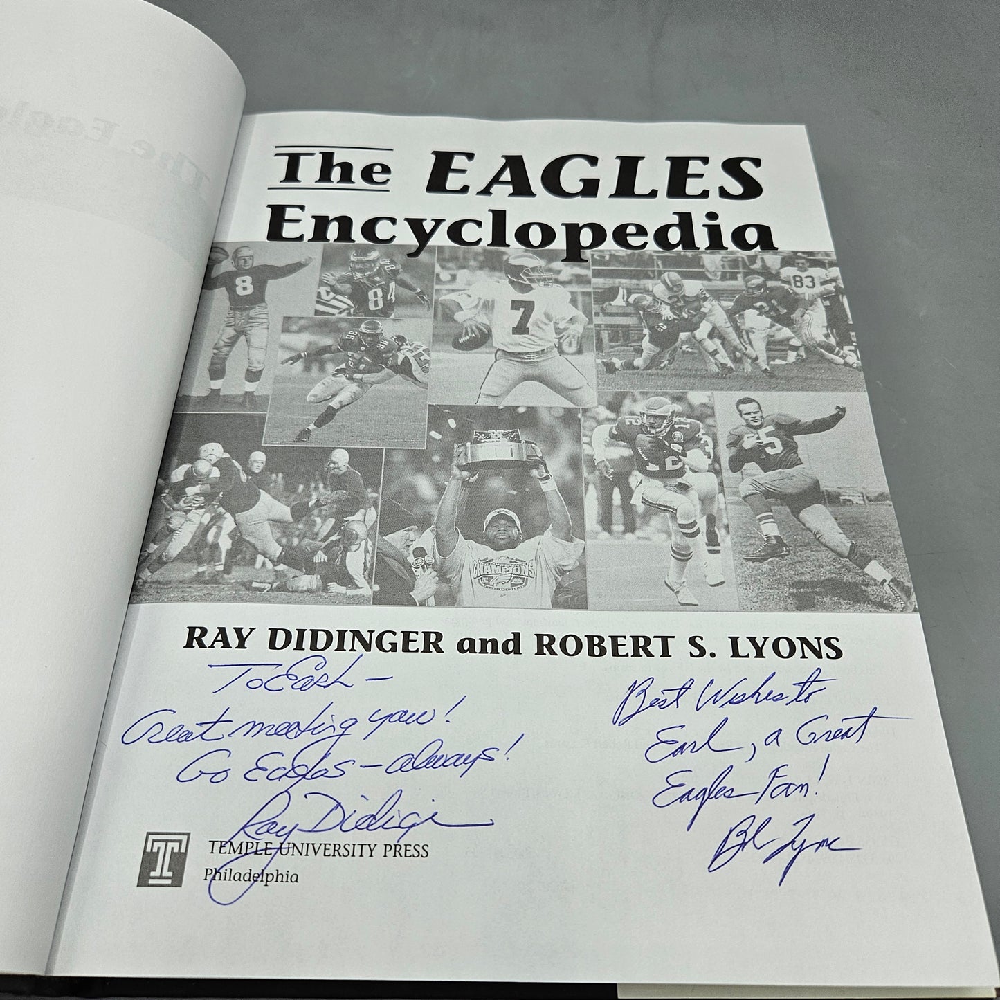 Book: Signed Copy The Eagles Encyclopedia Hardcover by Ray Didinger & Robert Lyons