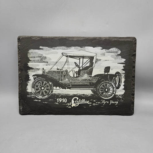Vintage 1910 Cadillac Slate Wall Plaque by Frank Weng